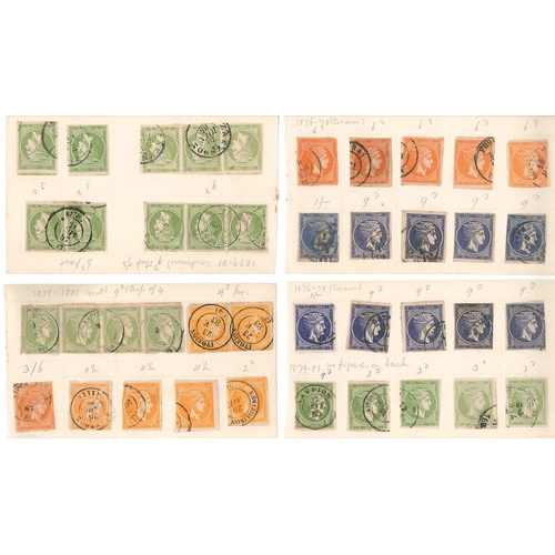 164 - Greece; 1862-95 range of used imperf. Hermes stamps on old approval pages, generally good/fine inc. ... 