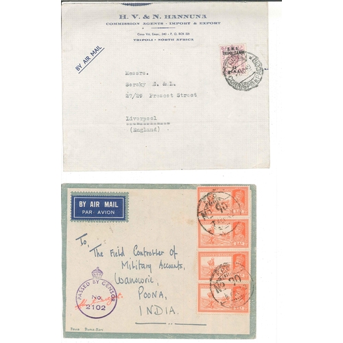 90 - British Occupation of Italian Colonies; 2 covers with MEF overprinted stamps, 1 with EAF, 3 Eritrea,... 