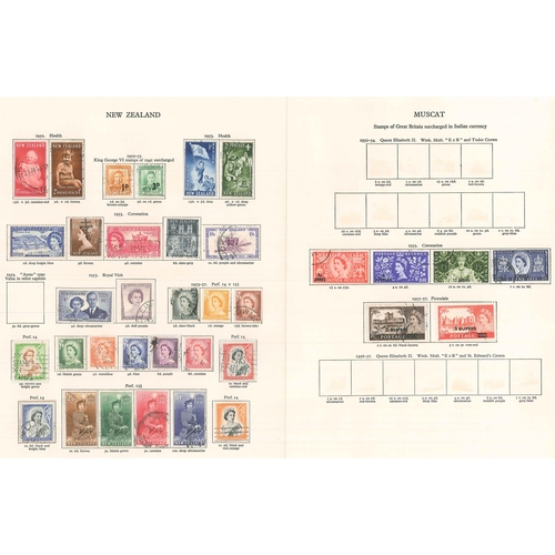 15 - Commonwealth; 1952-58 used collection in New Age album, partly picked but with many sets remaining. ... 