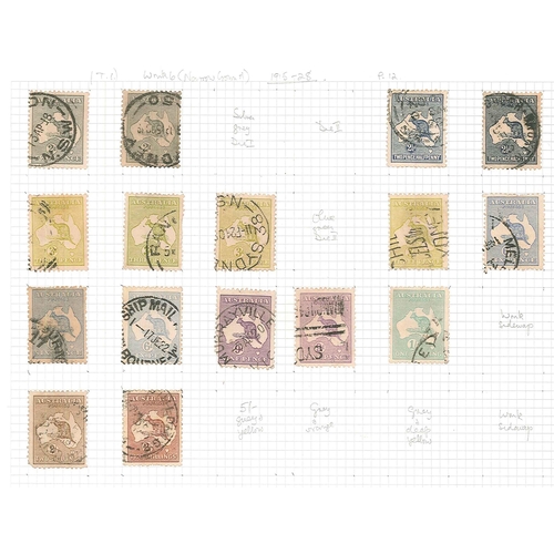 75 - Australia; 1913-78 m. & u. collection on pages with 1913-14 'Roo m.m. values to 9d, 1/-, 2/- (sh... 