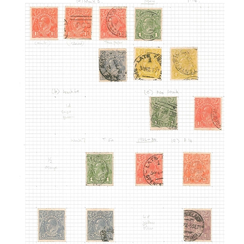 75 - Australia; 1913-78 m. & u. collection on pages with 1913-14 'Roo m.m. values to 9d, 1/-, 2/- (sh... 