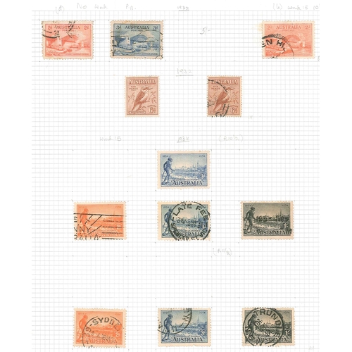 75 - Australia; 1913-78 m. & u. collection on pages with 1913-14 'Roo m.m. values to 9d, 1/-, 2/- (sh... 