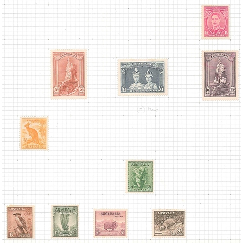 75 - Australia; 1913-78 m. & u. collection on pages with 1913-14 'Roo m.m. values to 9d, 1/-, 2/- (sh... 