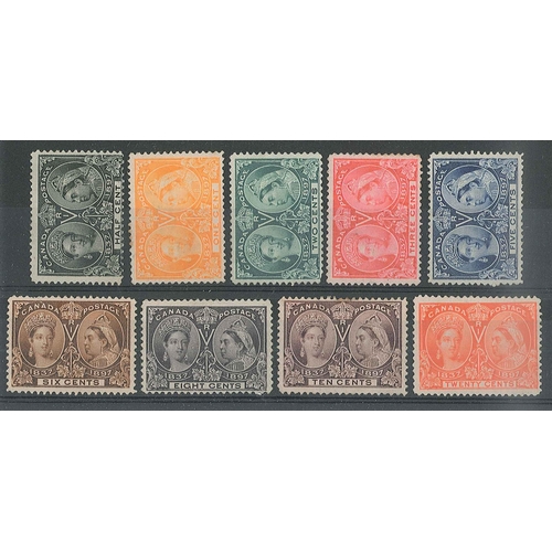 107 - Canada; 1897 Jubilee ½c to 20c unused (no gum). All fine but for 2c (missing corner), 5c (sma... 