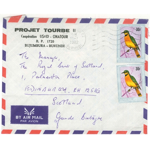 101 - Burundi; 1981-82 eleven commercial airmail covers to Edinburgh, all with pictorial stamps, some of w... 