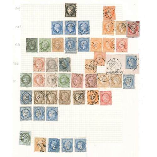 135 - France; 1849-1970 fairly haphazardly arranged m. & u. colln. in album, quite sparse after 1949. ... 