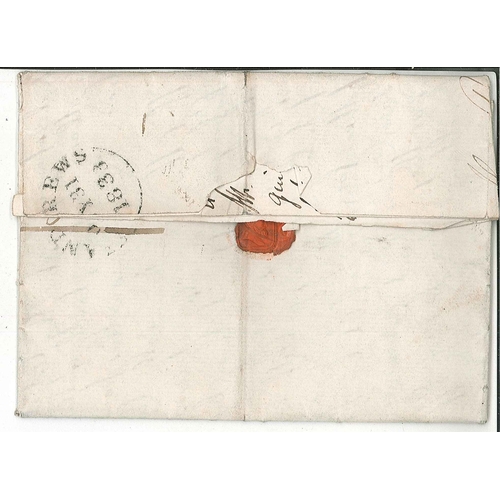 2725 - Scottish Postal History; 1833 entire St. Andrews to Alloa with faint strike of black two-line 