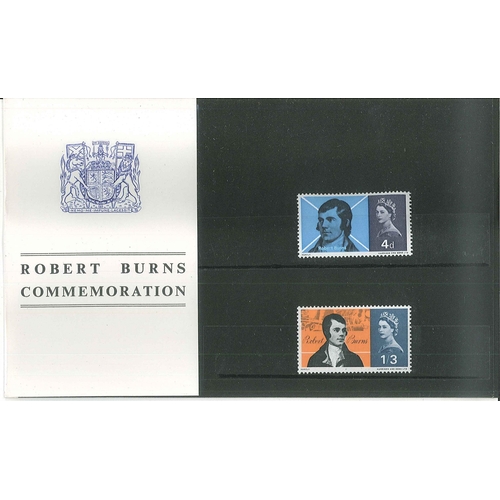 UK Presentation Packs; 1966 Robert Burns presentation pack very fine ...