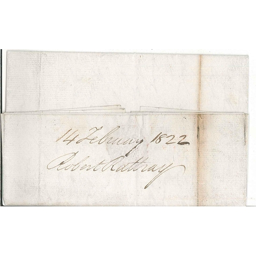 2724 - Scottish Postal History; 1822 entire within Edinburgh with fine strike of red boxed 