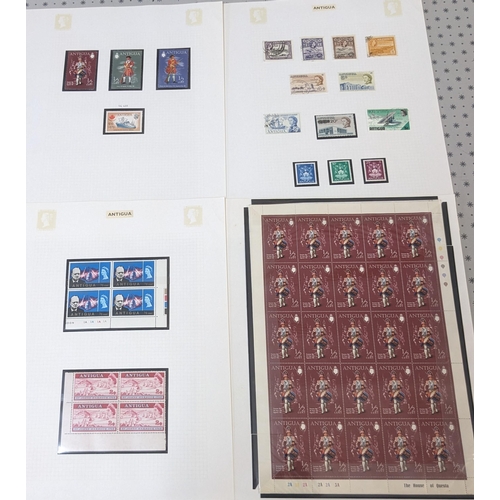 72 - Antigua; 1903-75 mix on pages with 1902-07 2½d m.m., 1921-29 Script 2/6 u. (creased), 1953-62 set (m... 