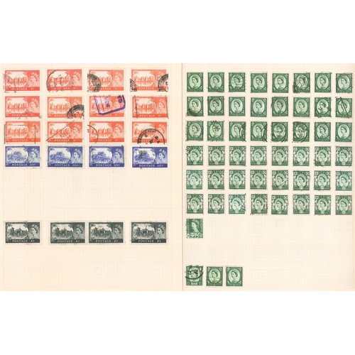 410 - UK Collections; 1952-67 collection in album with commems often in m.m. blocks, and used defins/comme... 