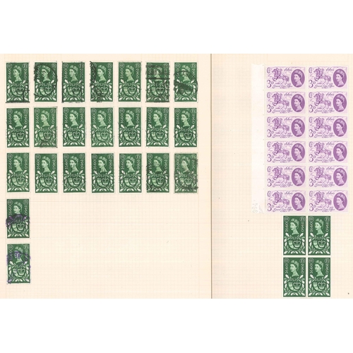 410 - UK Collections; 1952-67 collection in album with commems often in m.m. blocks, and used defins/comme... 