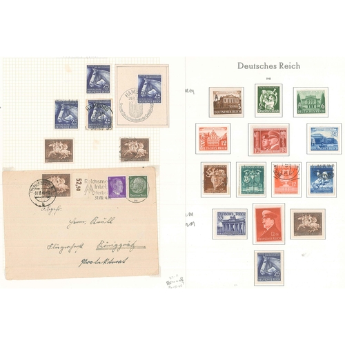 147 - Germany; 1933-41 m. & u. selection on seven pages, cat. approx.£375. (c.65, 1 cover, 1 card)... 