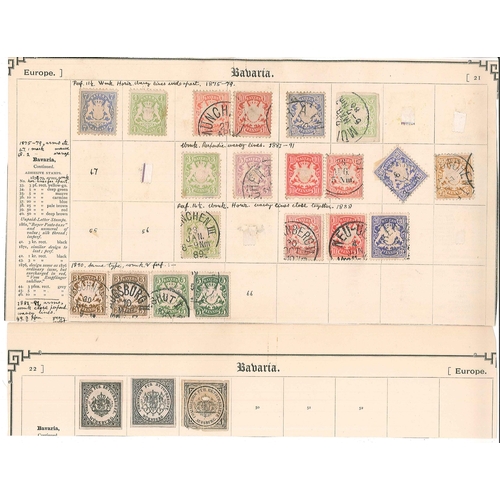 139 - German States; mixed pages of Baden (8), Bavaria (97), Brunswick (1), Hamburg (7), Thurn & Taxis... 