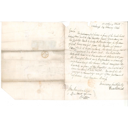 2745 - Scottish Postal History; 1846 scrappy entire (which has had loose contents) Edinburgh to London, wit... 