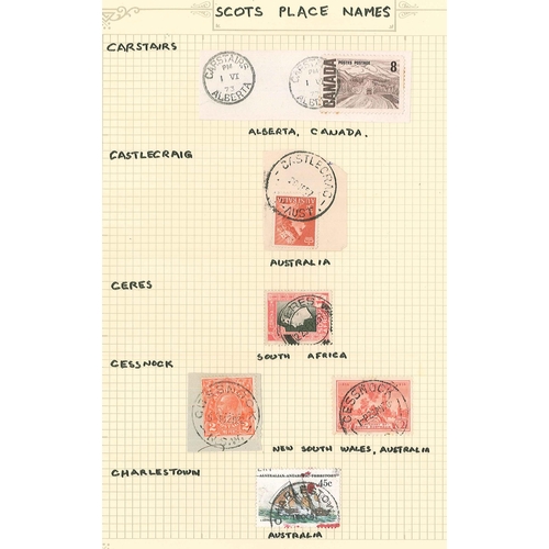 22 - Thematics; Scottish Names Used Abroad; collection in binder (16 pages written-up, many others on sto... 