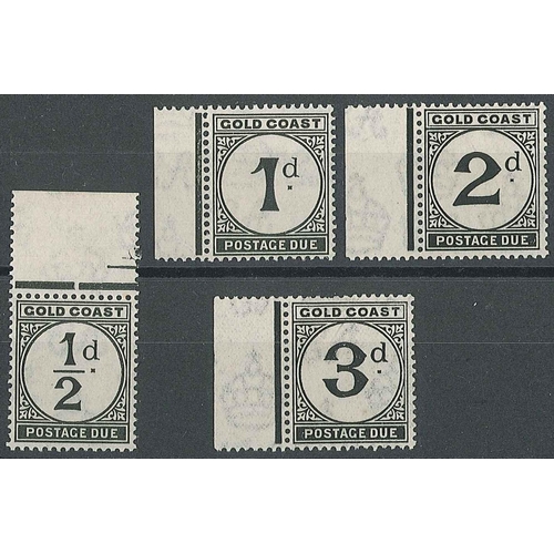 1678 - Gold Coast; Postage Dues; 1923 set (4) l.m.m. (3d has natural spot in paper, and a short perf.). SG ... 