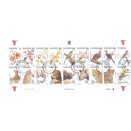 1925 - Namibia; 1997 Flora and Fauna booklet containing complete pane of 18 stamps c.t.o. SG 749-766 (cat.&... 