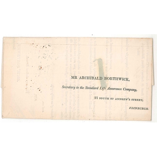 2726 - Scottish Postal History; 1833 entire Leith to Edinburgh with two Leith markings (datestamp and hands... 