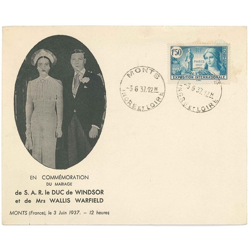 1533 - France; 1937 souvenir cover for wedding of Duke of Windsor.