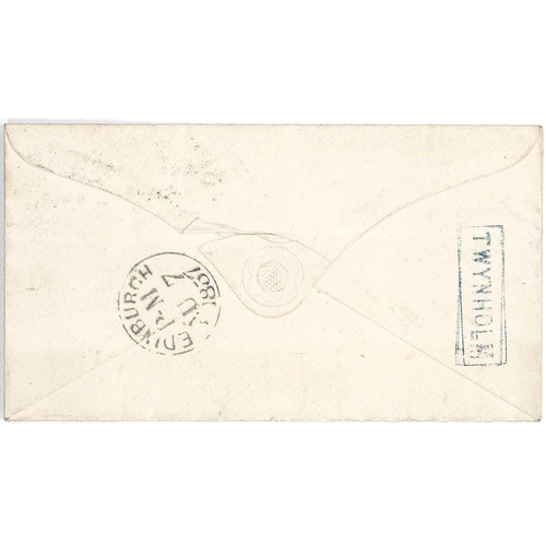 2753 - Scottish Postal History; 1857 cover to Edinburgh, with Penny Red Stars cancelled Dumfries experiment... 