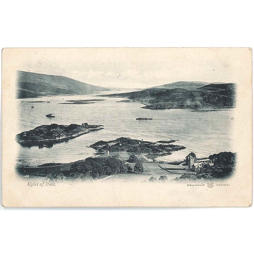 2757 - Scottish Postal History; 1904 postcard of Kyles of Bute with very fine postmark 