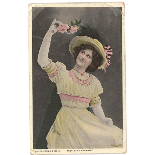 2761 - Scottish Postal History; 1907 postcard (of actress) with fine strike of violet rubber cancel 