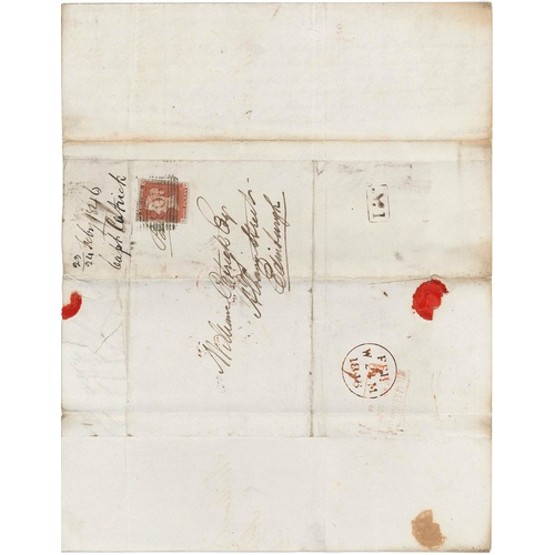 2746 - Scottish Postal History; 1846 (24 Feb.) entire Kilmarnock to Edinburgh with Penny Red Imperf (4 marg... 