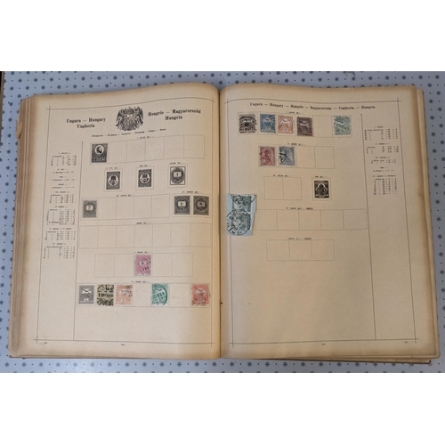 1006 - Collections; very old Schaubek album for world stamps, probably from about 1912/13. Scattered and un... 