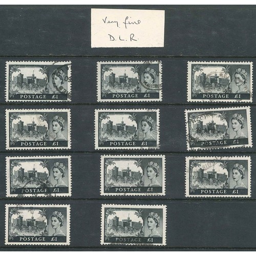 317 - UK; 1959-69 De La Rue Castles £1 - 115 used examples, sorted by quality. SG 598 cat.£12 each = £1,38... 