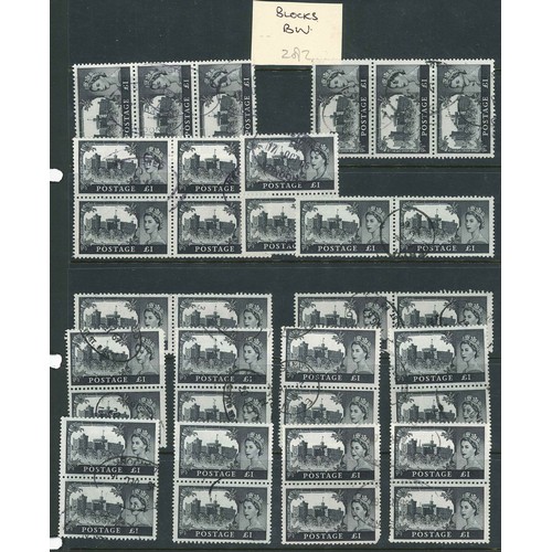 318 - UK; 1959-69 Bradbury Wilkinson Castles £1 - 138 used single examples, sorted by quality. Also anothe... 