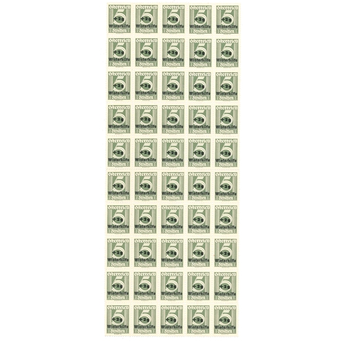 1388 - Austria; 1933 Winter Relief three lower values in u.m. blocks of fifty (folded on some perfs). SG 71... 