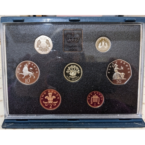 1154 - UK Coins; 1991 proof set. (White internal padding has a name written on, and toning at end.)... 