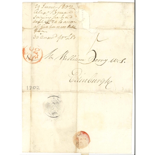 3124 - Scottish Postal History; 1802-50 selection of eleven unstamped covers/entires from/to/within Scotlan... 