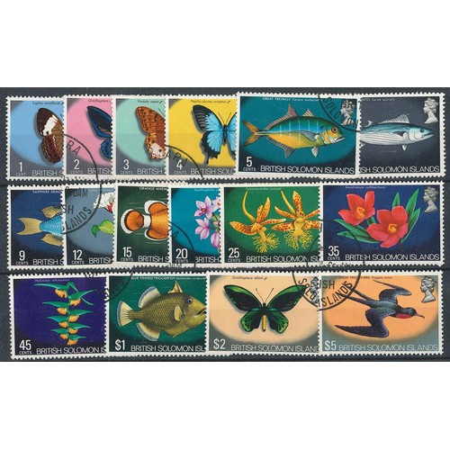 1445 - British Solomon Islands; 1972-73 definitive (flora and fauna) set (16) fine used, SG 219-233a cat.£4... 