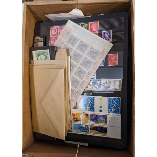 371 - Mixed Lots; A4 paper box filled with 1,000s of loose world stamps (mainly off-paper), some on pages/... 