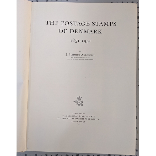 1303 - Literature; The Postage Stamps of Denmark 1851-1951 by J. Schmidt-Andersen, 1951. Includes page with... 