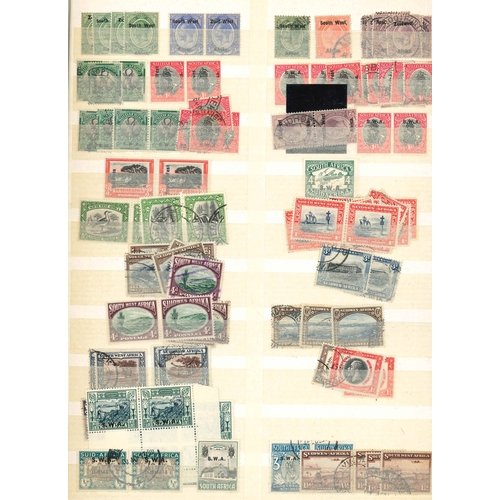 308 - South Africa; stockbook (27 sides with stamps) with stock, often duplicated, of Cape of Good Hope (1... 