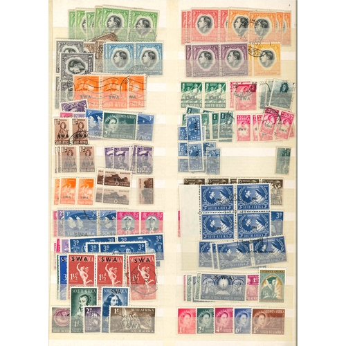 308 - South Africa; stockbook (27 sides with stamps) with stock, often duplicated, of Cape of Good Hope (1... 