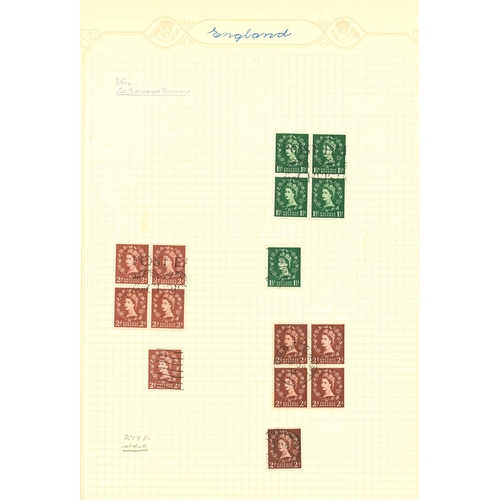 2683 - UK; 1955-58 wmk. St. Edward Crown set (18) f.u., with some duplicated, and some in blocks. Also inve... 