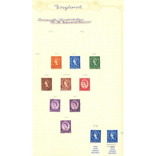 2683 - UK; 1955-58 wmk. St. Edward Crown set (18) f.u., with some duplicated, and some in blocks. Also inve... 