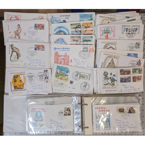 1797 - Germany; West Germany; 1978-79 (c.85), and 1985-90 (c.83) FDCs in shoebox, many written addresses, b... 