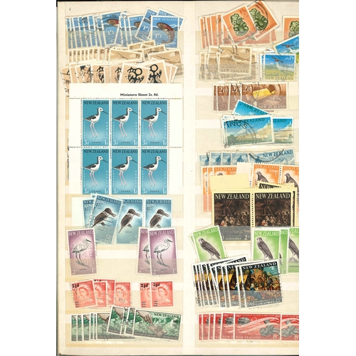 253 - New Zealand; large stockbook (46 sides) with wide range of majority used, mainly odd values, often w... 