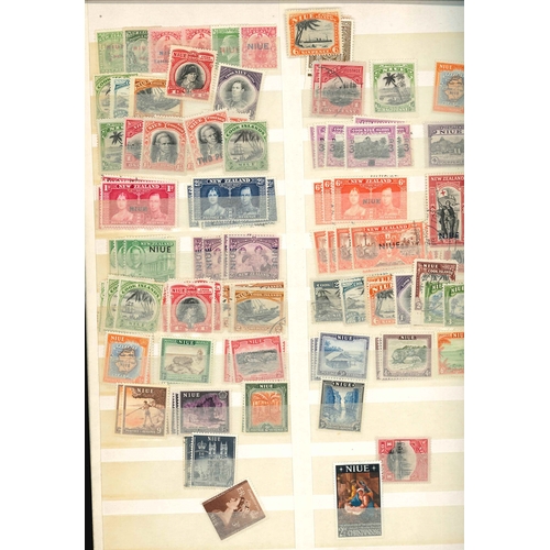 253 - New Zealand; large stockbook (46 sides) with wide range of majority used, mainly odd values, often w... 