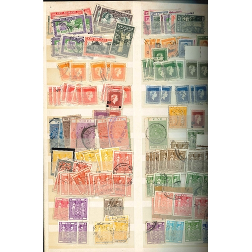 253 - New Zealand; large stockbook (46 sides) with wide range of majority used, mainly odd values, often w... 