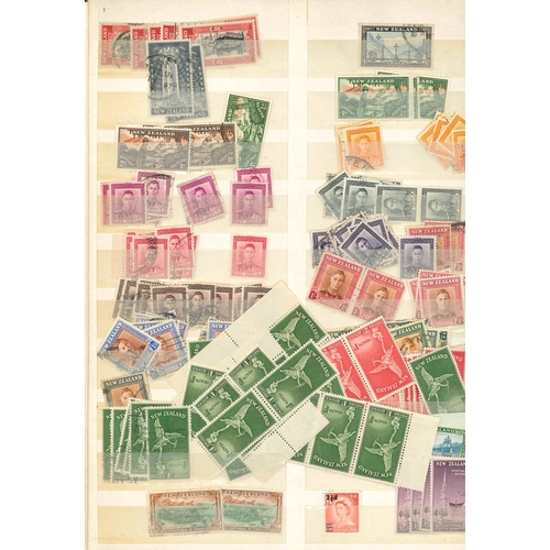 253 - New Zealand; large stockbook (46 sides) with wide range of majority used, mainly odd values, often w... 