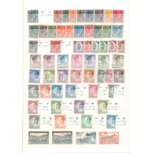 239 - Luxembourg; 1852-1960s m. & u. on stockleaves, from 1852 10c g.u., various 1859-84 Arms inc. 187... 