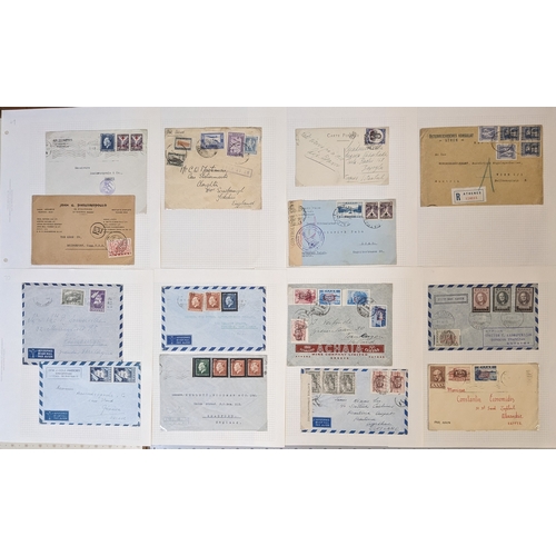 146 - Greece; 1862-1965 interesting and useful collection of covers (only one FDC, some cards) on pages, w... 