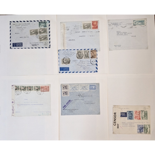 146 - Greece; 1862-1965 interesting and useful collection of covers (only one FDC, some cards) on pages, w... 