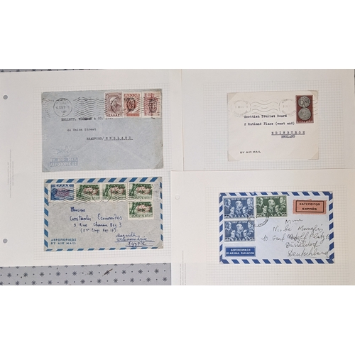 146 - Greece; 1862-1965 interesting and useful collection of covers (only one FDC, some cards) on pages, w... 